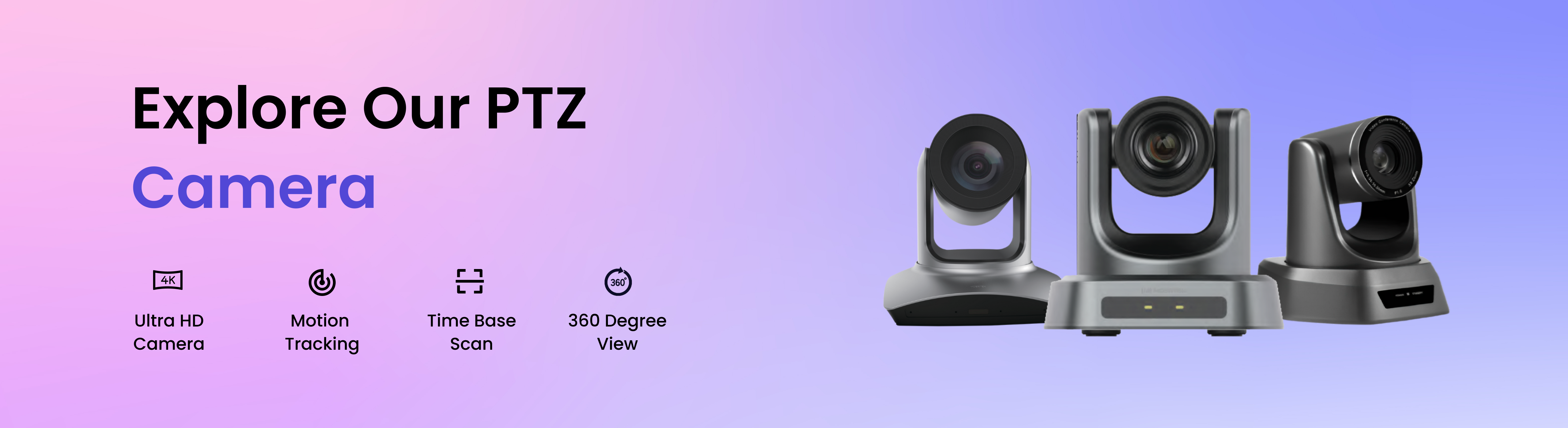 Banner featuring a variety of camera models for sale